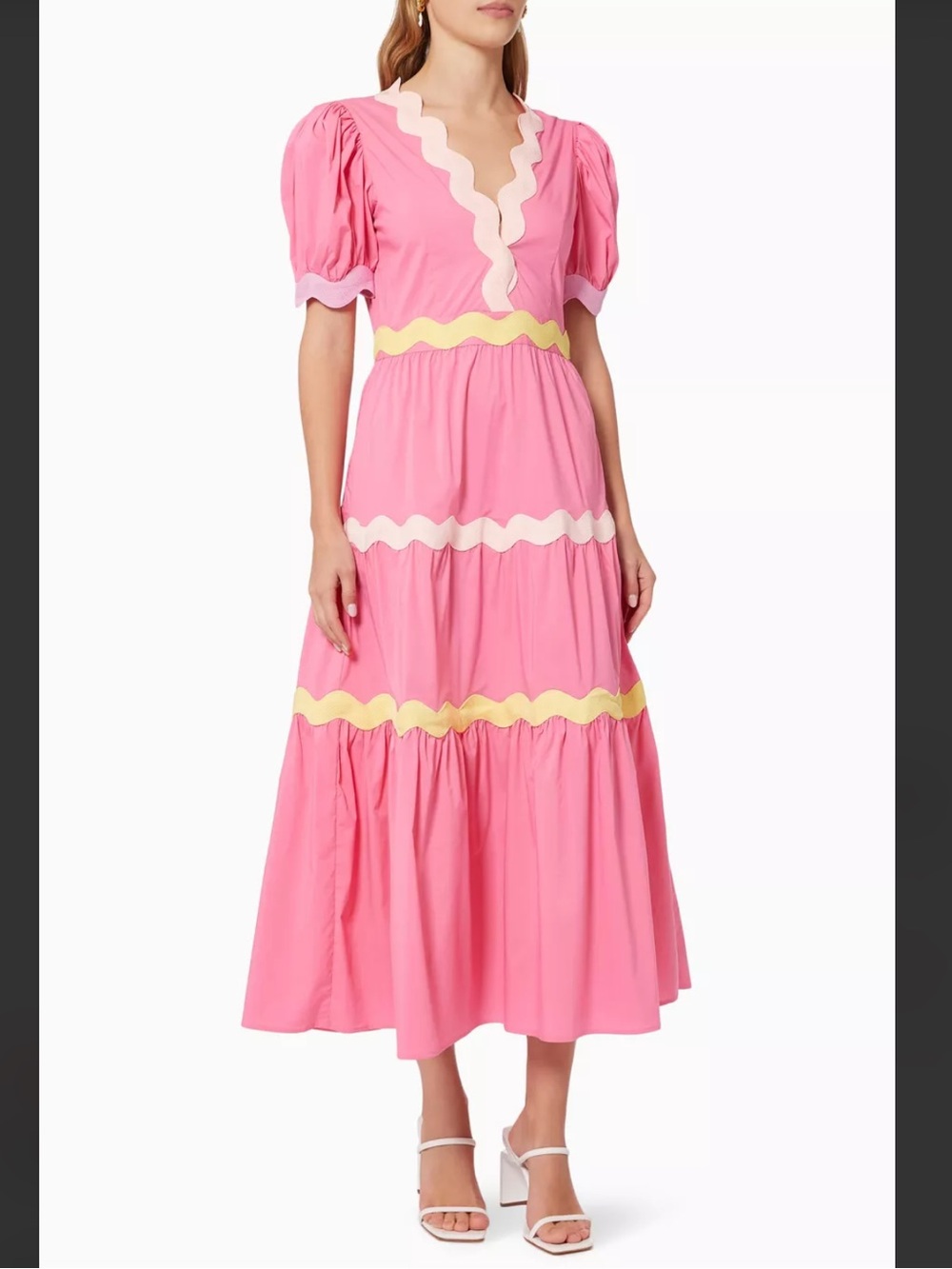 CeliaB Piscis Tiered Dress in Cotton Sz Small